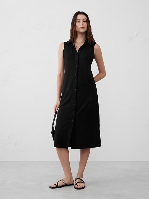 Button-Down Knit Shirtdress Product Image