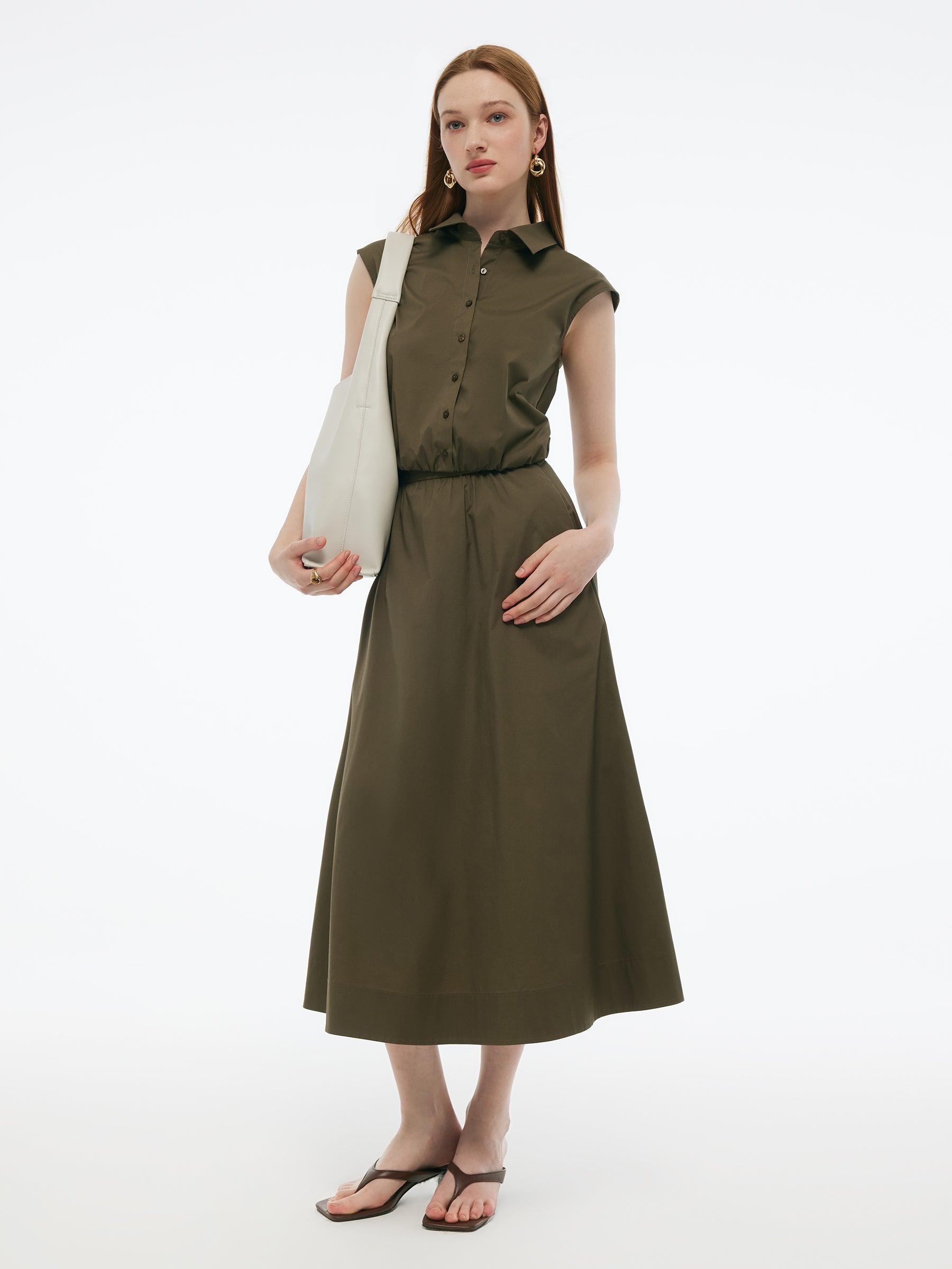 Cap Sleeve Elastic Hem Top And A-Line Skirt Two-Piece Set Product Image