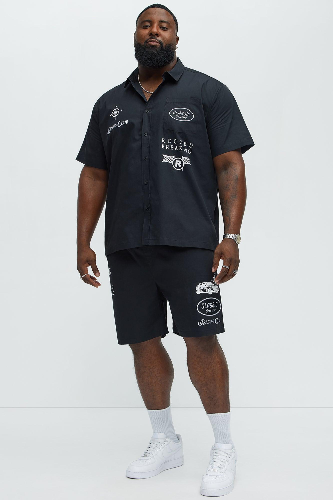 Racing Club Relaxed Drawstring Shorts - Black Product Image