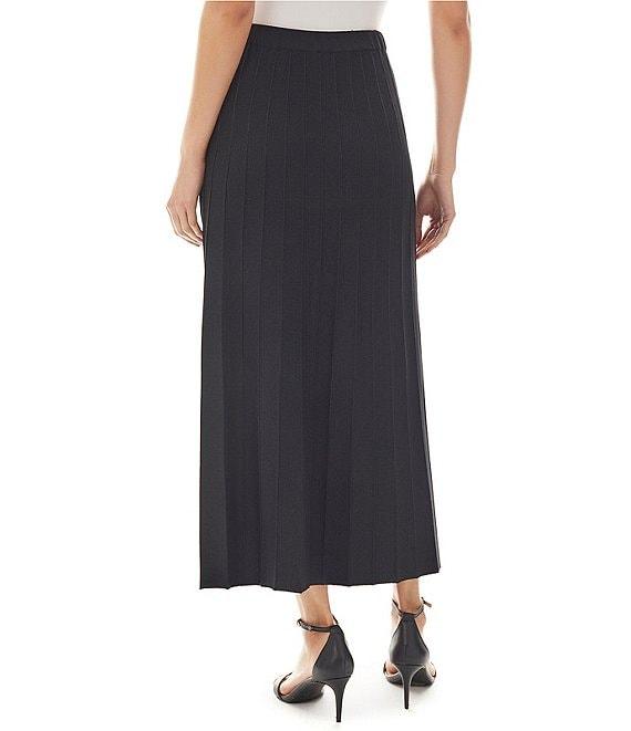 Ming Wang Soft Knit Pleated Pull-On Maxi Skirt Product Image