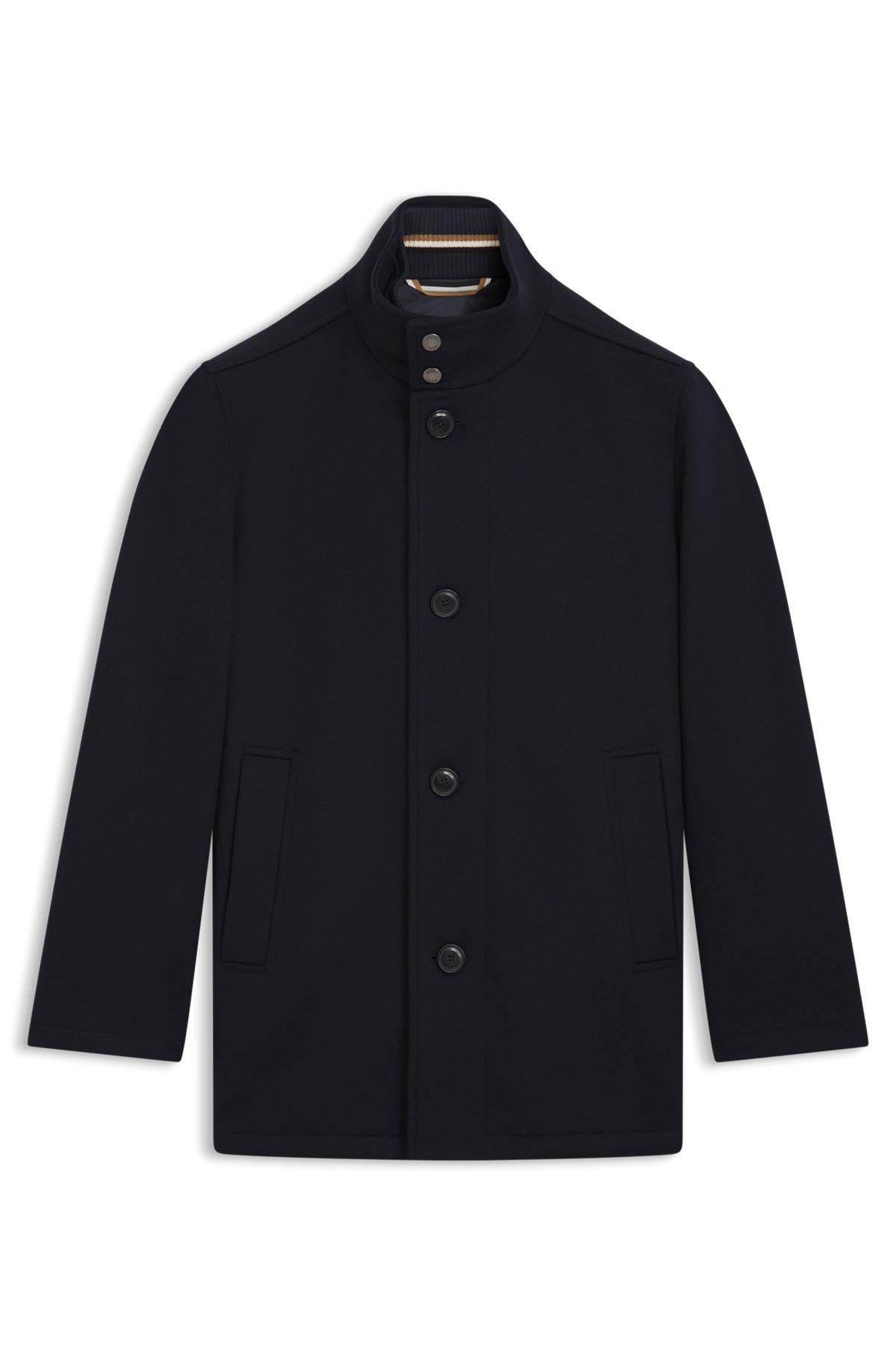 Relaxed-fit car coat in virgin wool and cashmere Product Image