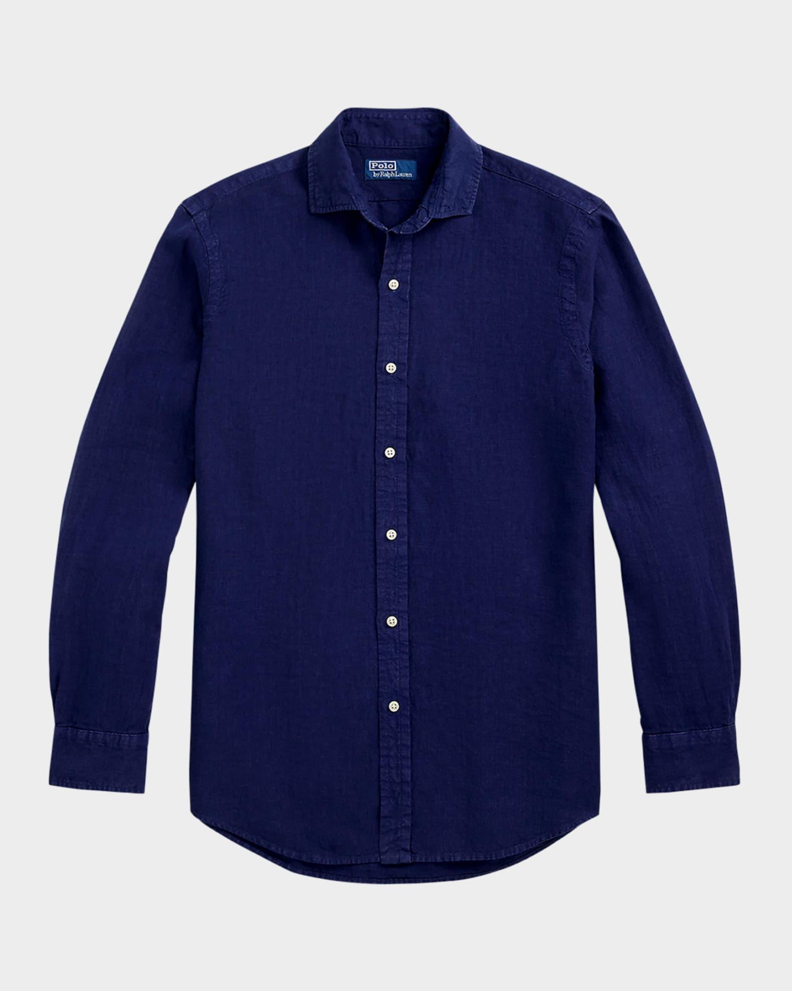 Mens Classic-Fit Linen Shirt Product Image