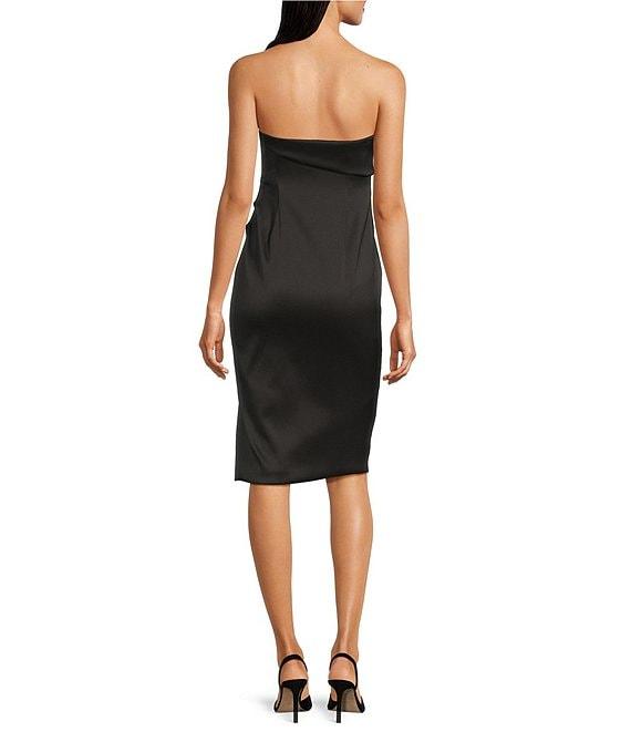 Donna Karan Asymmetrical Strapless Neck Sheath Dress Product Image