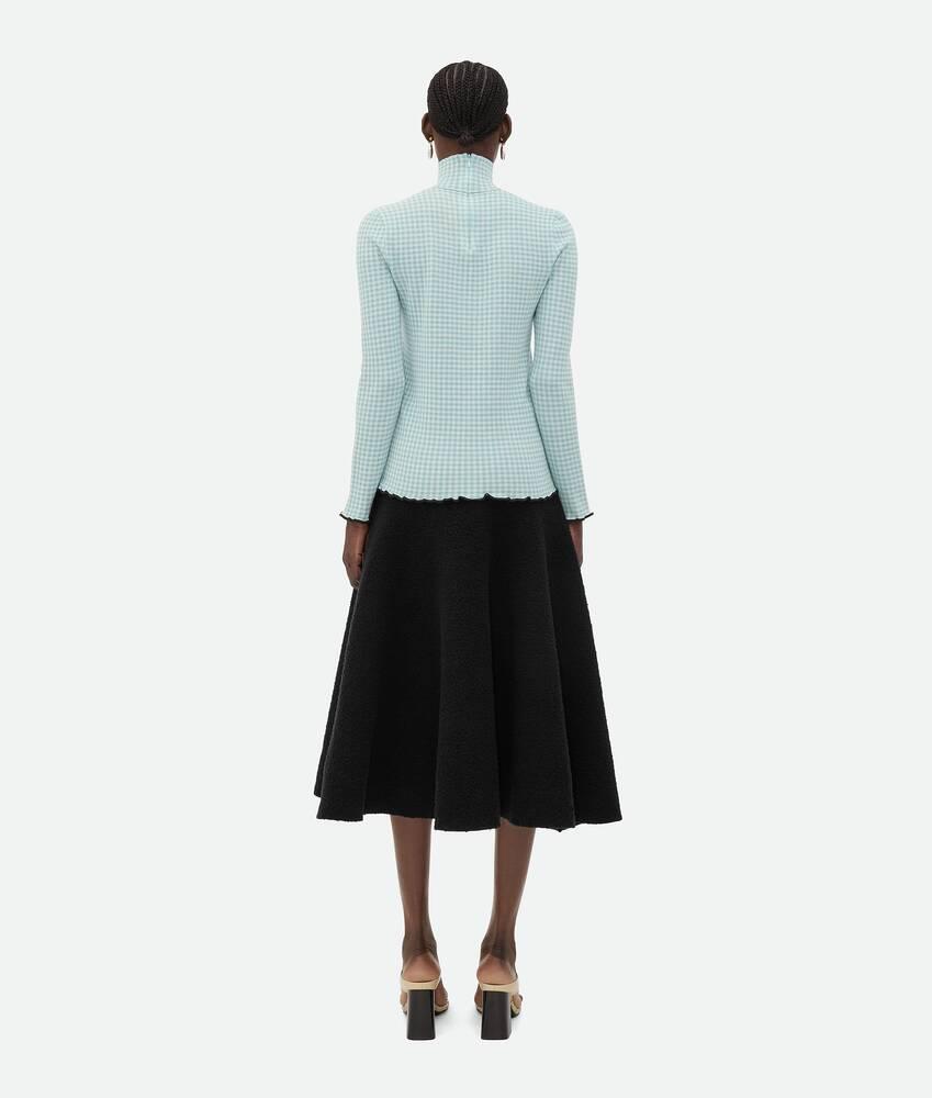 Women's Cotton Gingham Underpinning Top  in Celeste/chalk Product Image