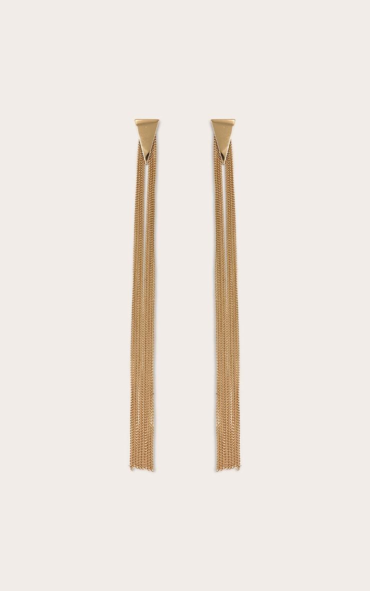 Gold Mesh Chain Drape Statement Earrings Product Image