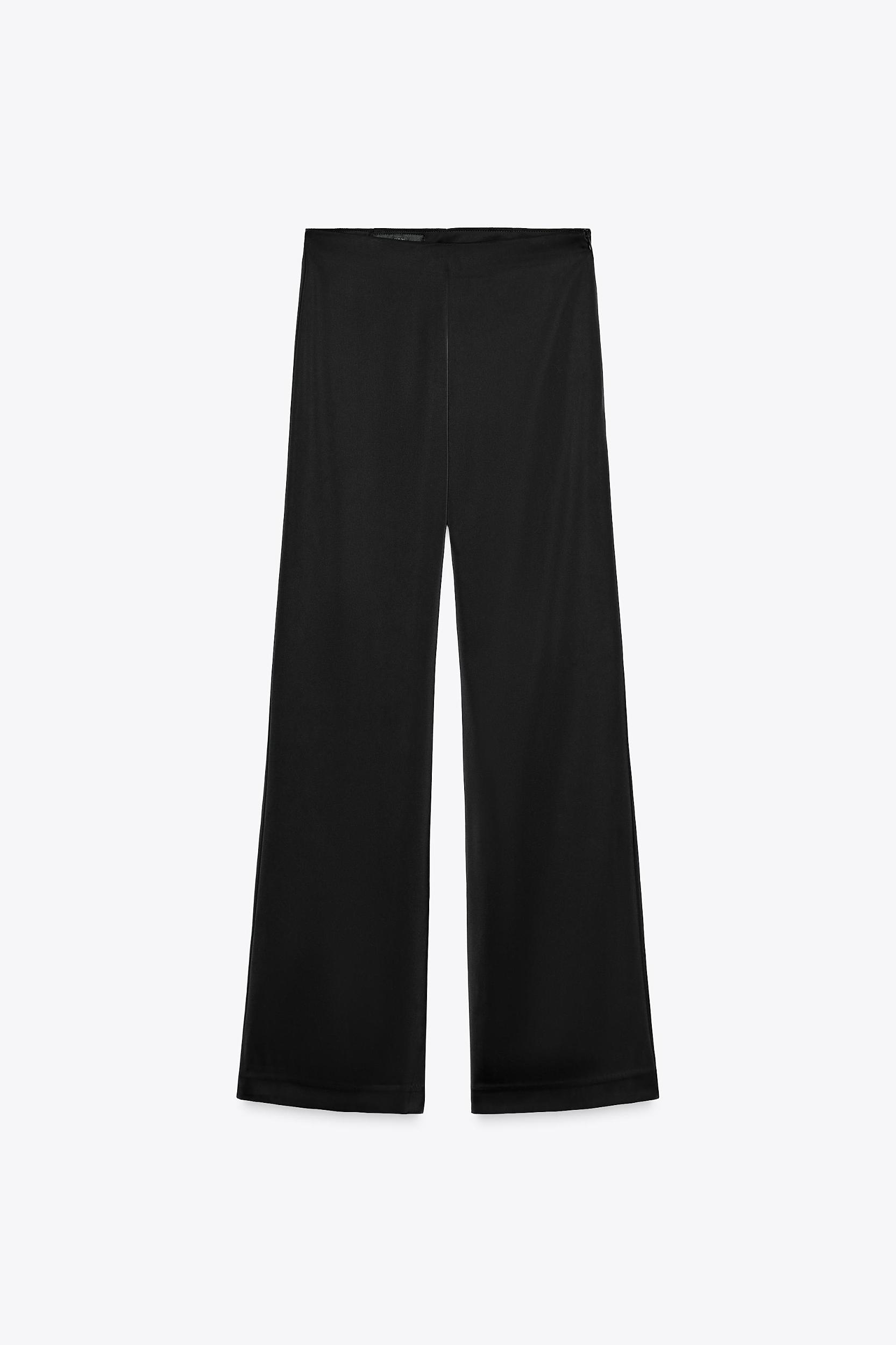 HIGH-WAISTED SATIN PANTS Product Image