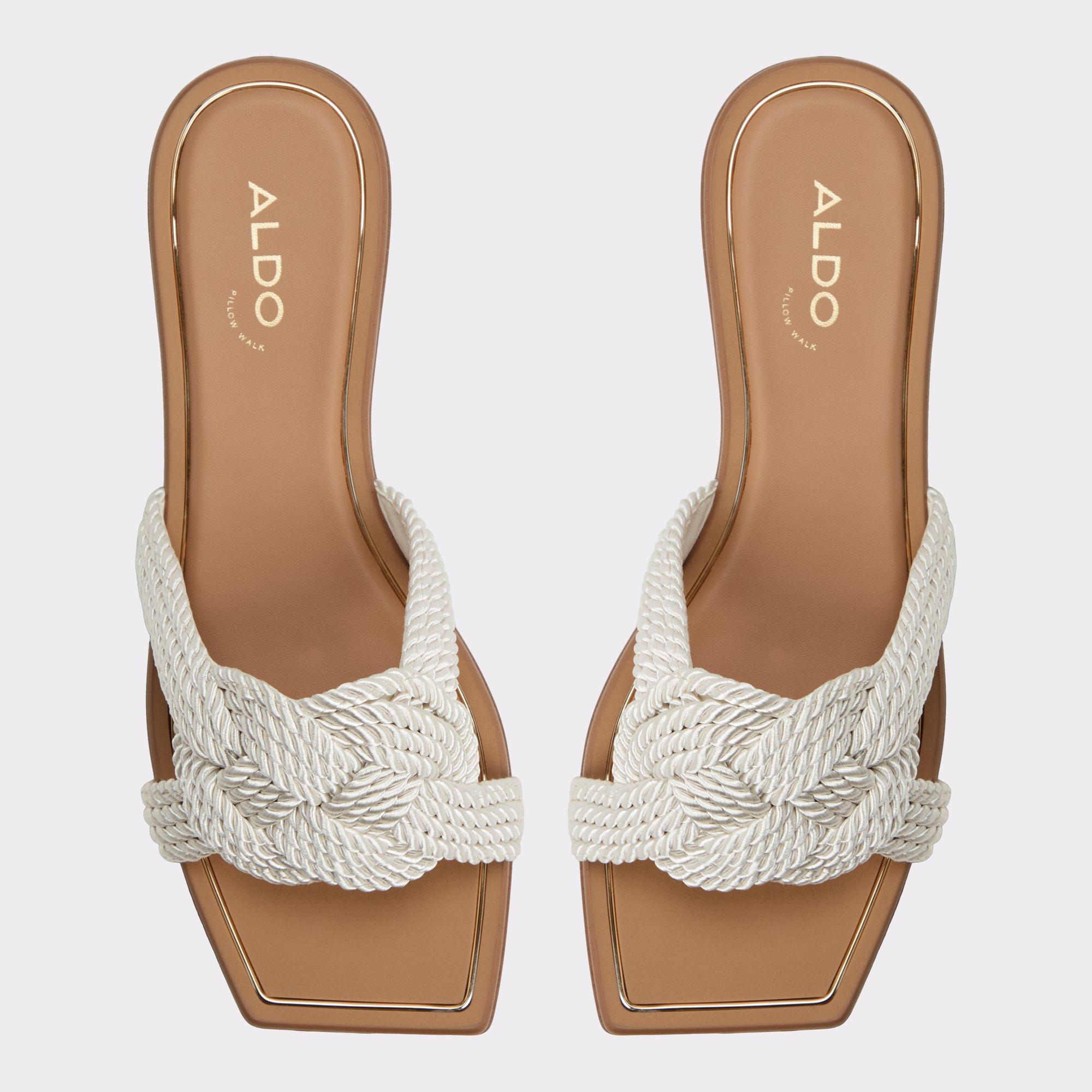 ALDO Karlie - Women's Flat Sandals - White, Size 6 Product Image