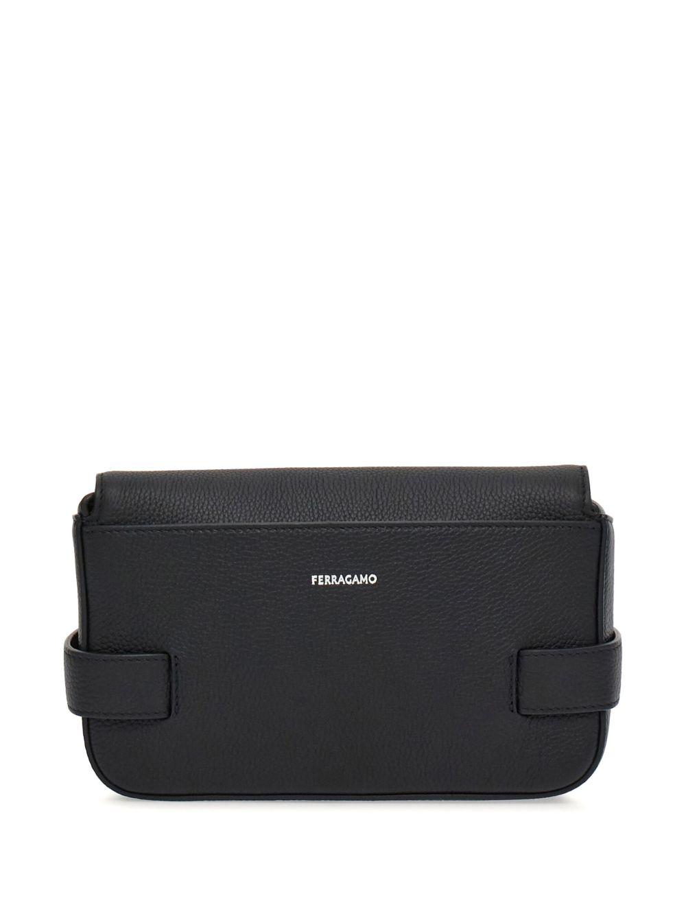 Gancini-buckle leaher messenger bag Product Image