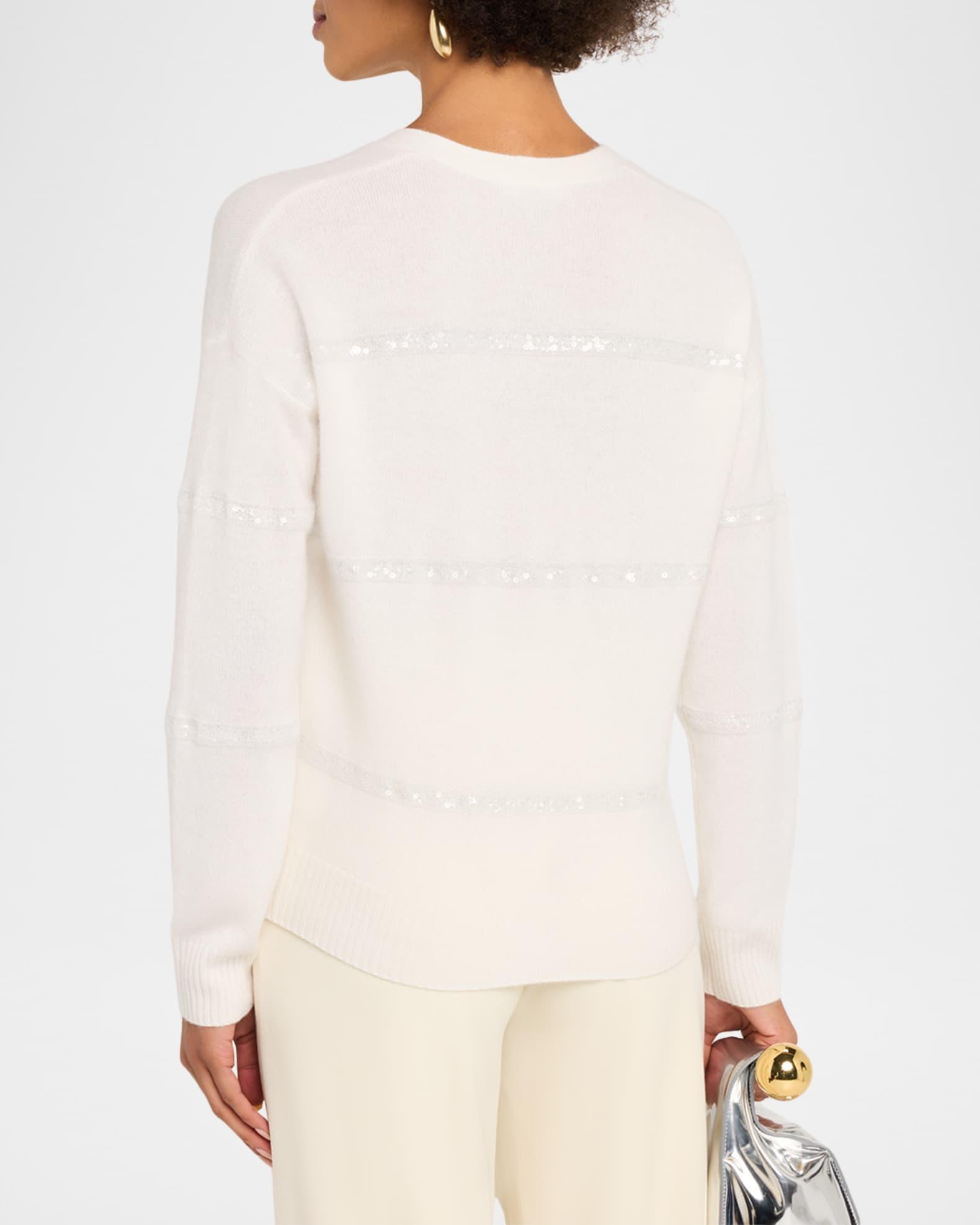 Cashmere Sequin Striped Cardigan Product Image