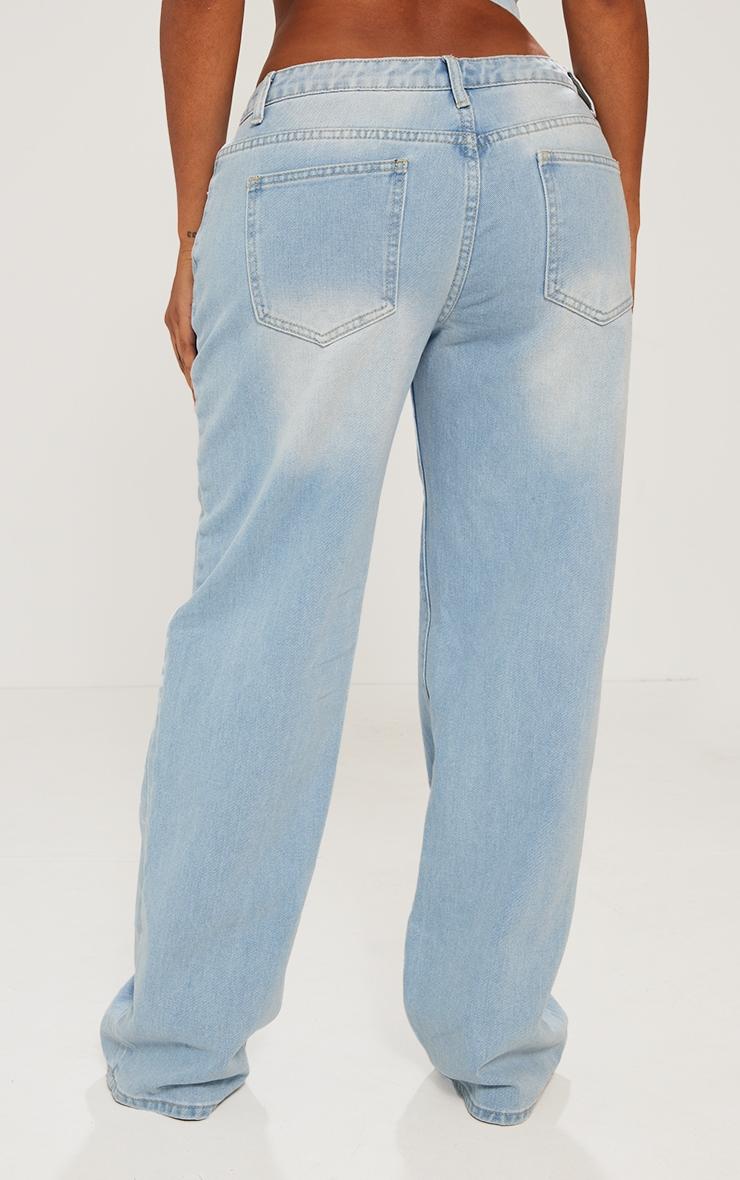Shape Light Blue Washed Denim Wide Leg Jeans Product Image