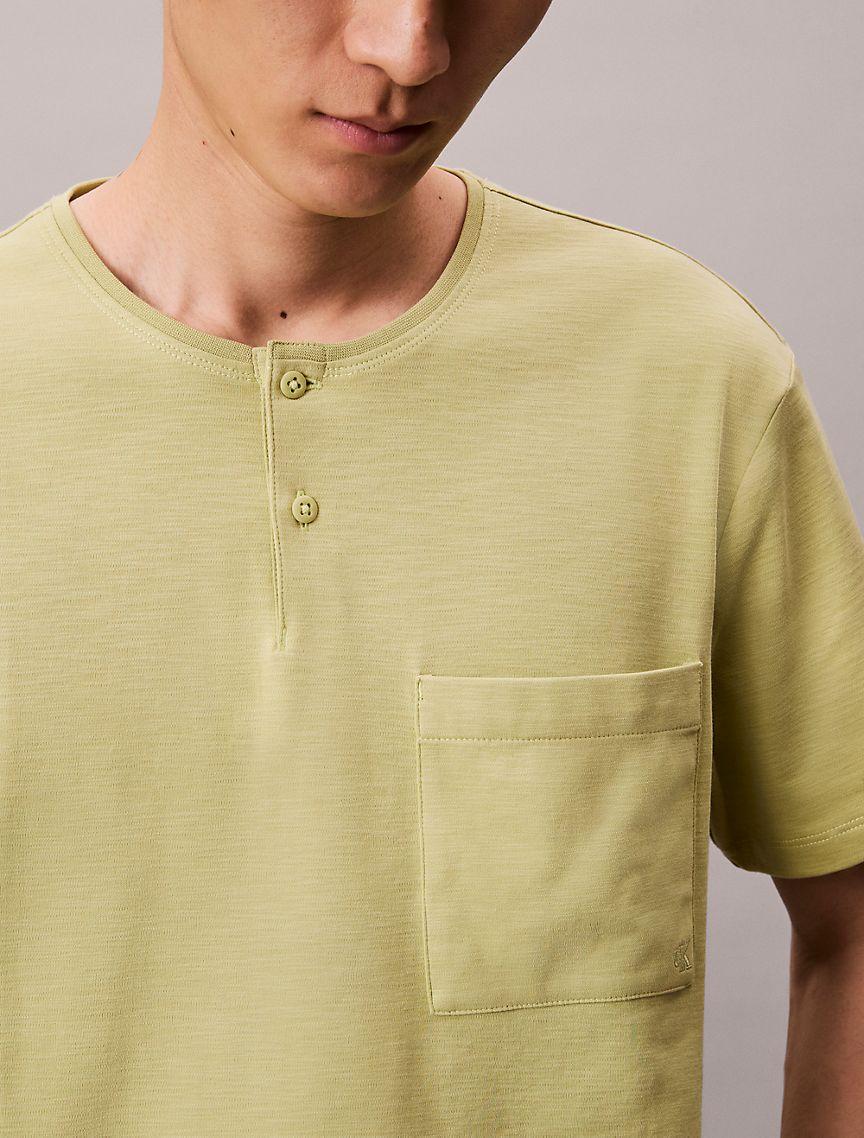 Cotton Relaxed Henley T-Shirt  Product Image