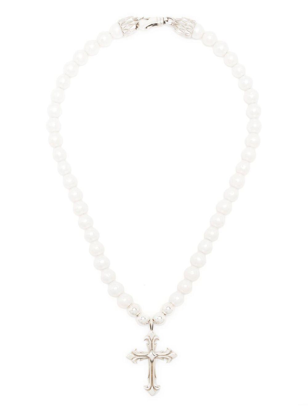 Pearl Necklace With Cross  Product Image