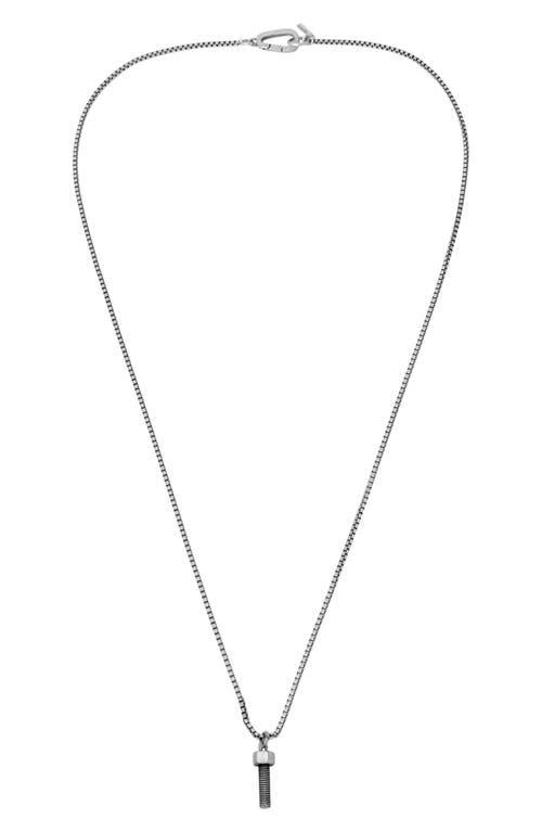 AllSaints Men's Screw Pendant Necklace in Rhodium at Nordstrom Product Image