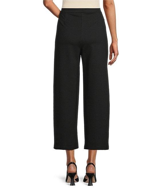 Multiples Wide-Leg Pintuck Pull-On Cropped Pants Product Image