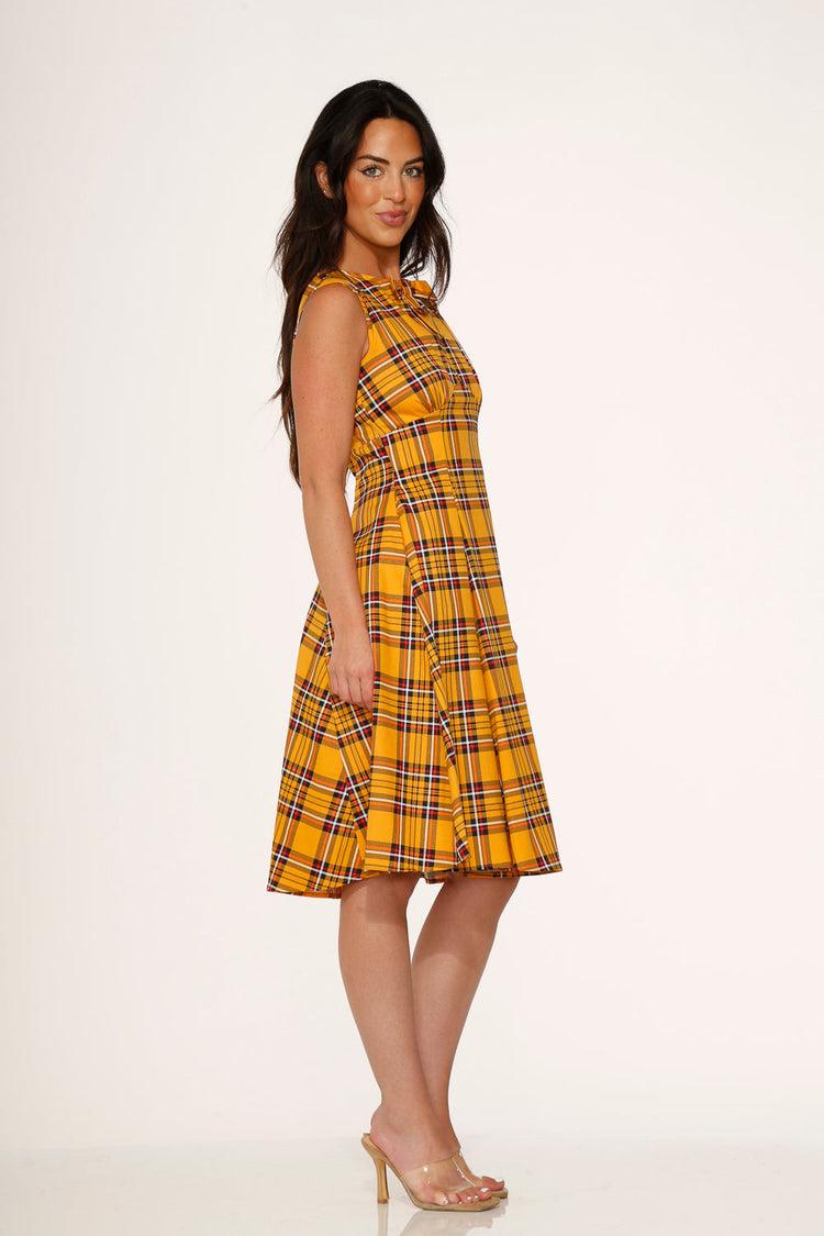 Yellow Plaid Swing Dress Product Image