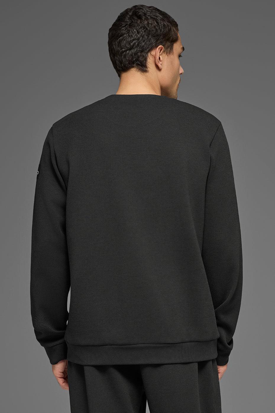 Waffle Lounge Long Sleeve Crew - Black Product Image