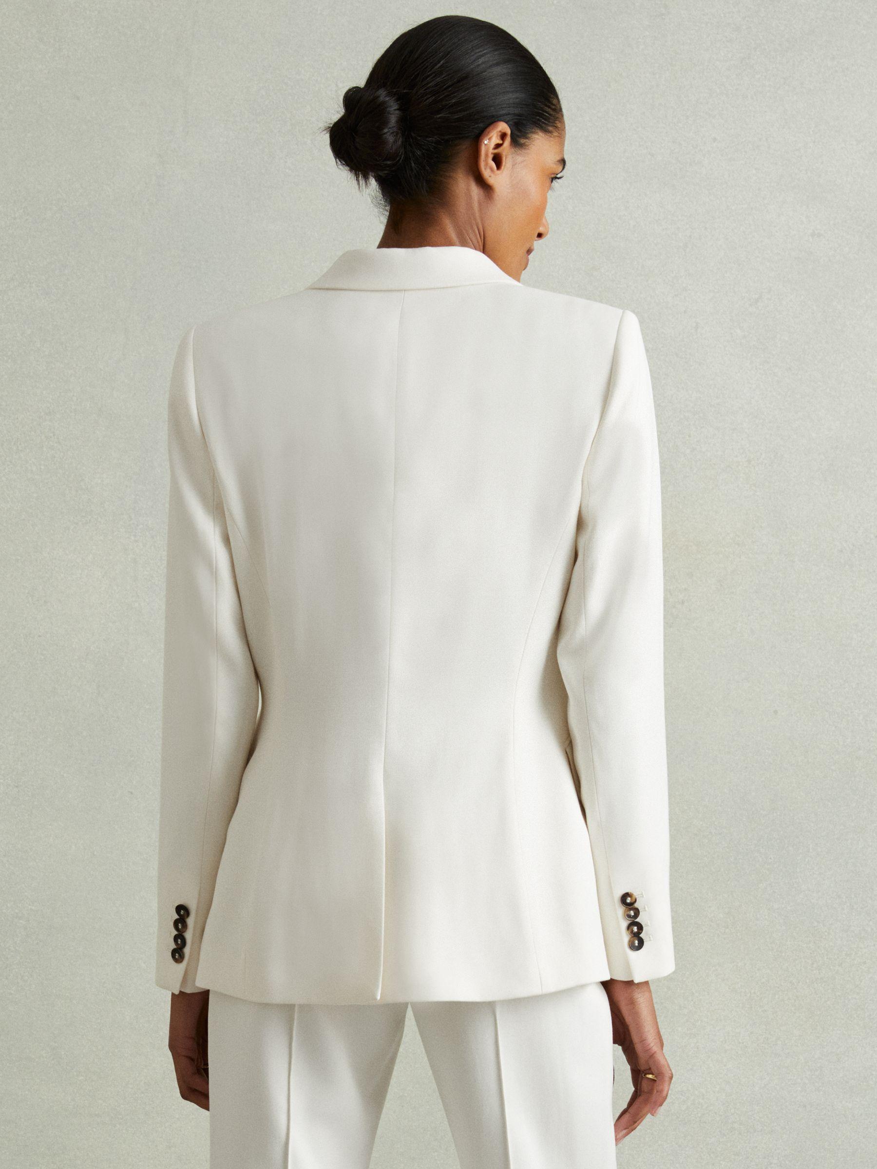 Linen Wide-Leg Whipstitch Trousers in White Product Image