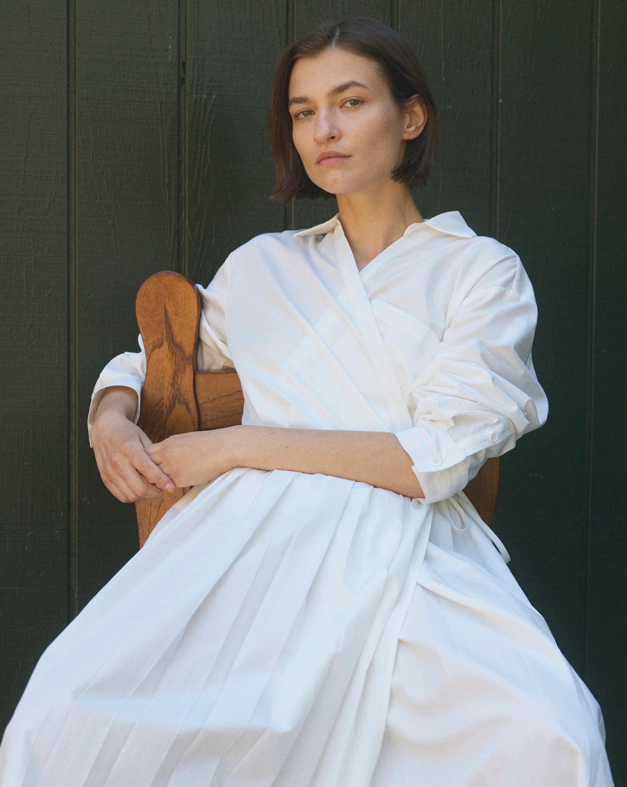 Lys Pleated-Skirt Wrap Dress Product Image