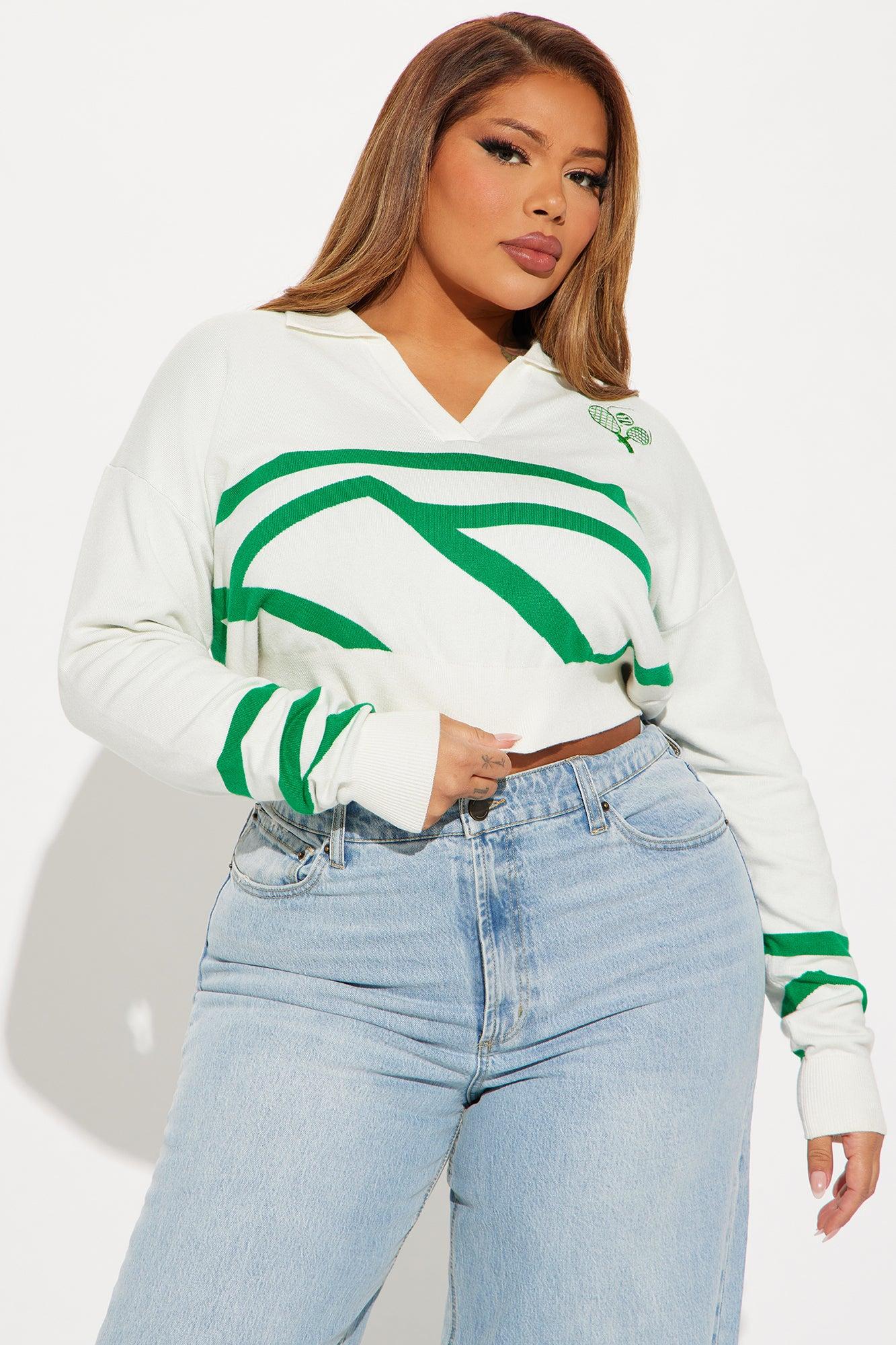 Pickleball Champ Polo Sweater - Green/combo Product Image