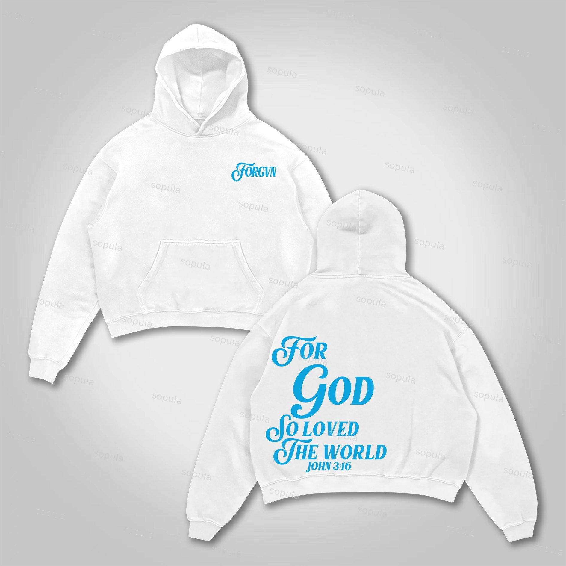 Sopula For God So Loved The World Print Pocket Hoodie Product Image