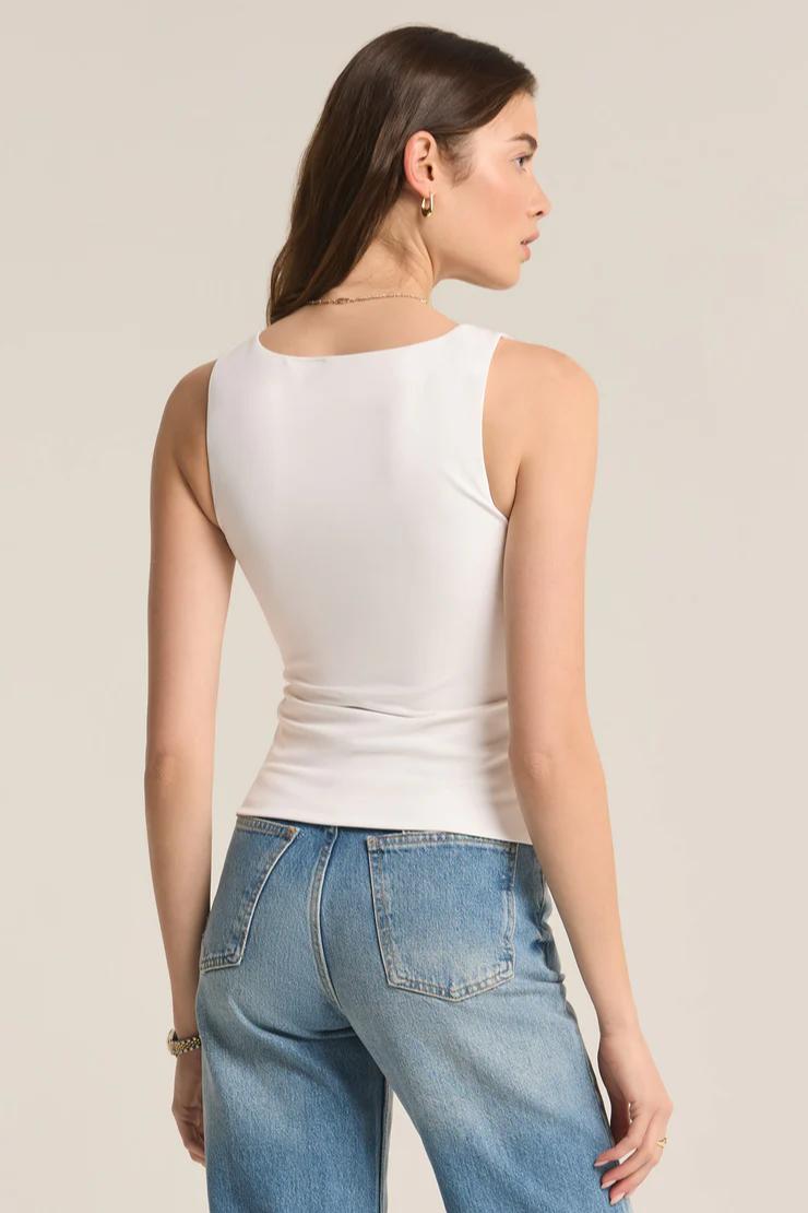 Avala V-Neck So Smooth Top- White Product Image