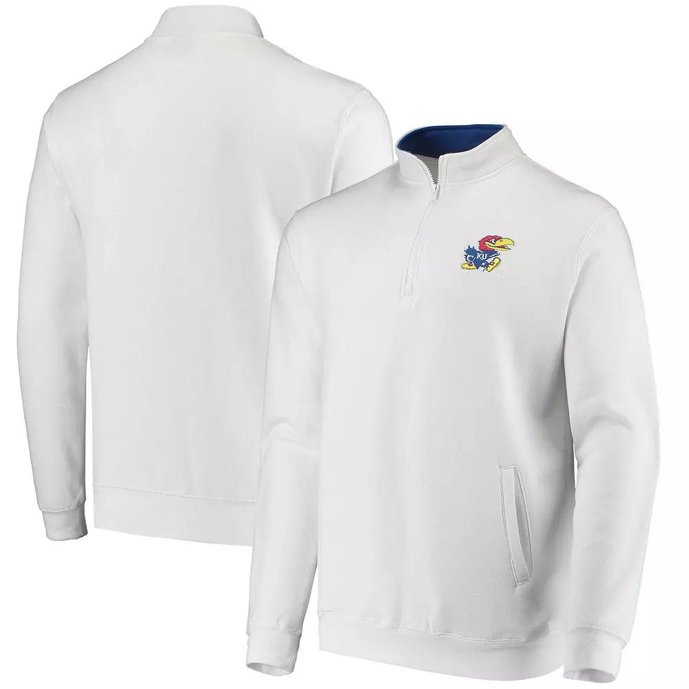 Men's Colosseum White Kansas Jayhawks Tortugas Logo Quarter-Zip Jacket,  Product Image