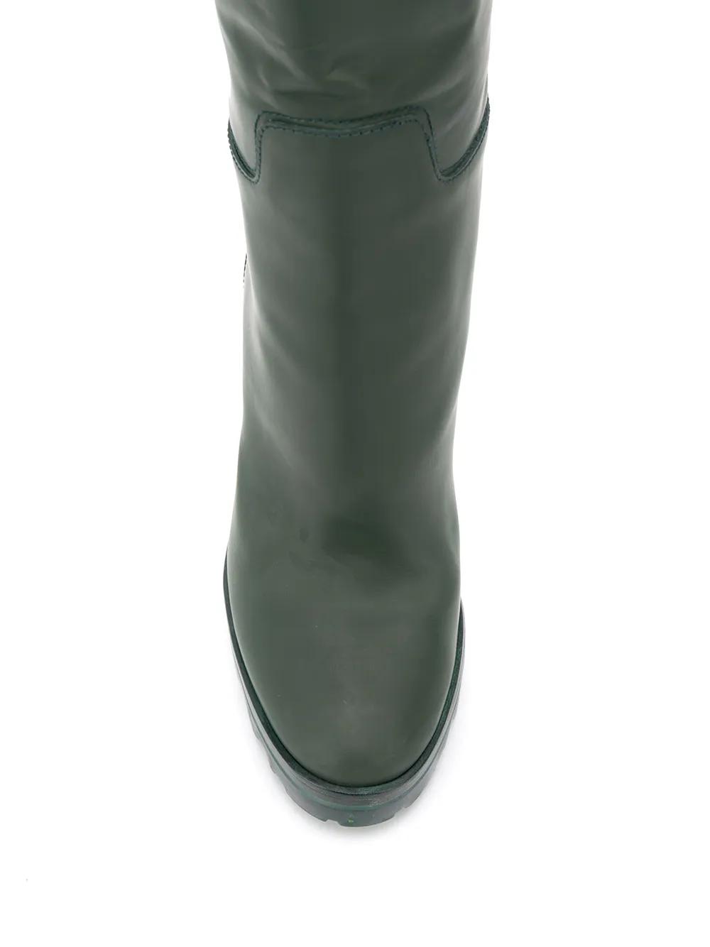 stiletto-heel knee-high rain boots Product Image