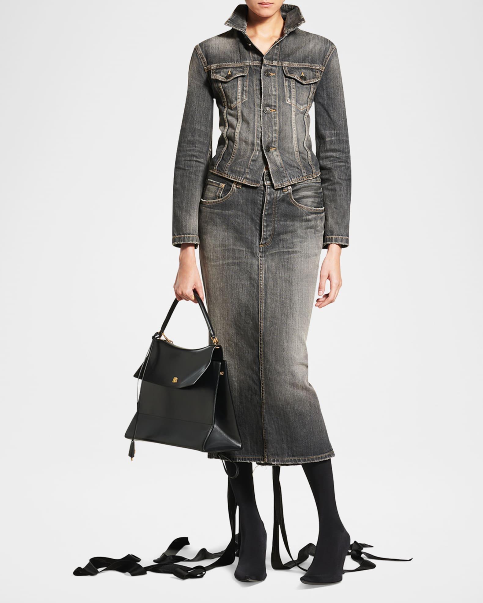 Lace-Up Denim Jacket Product Image