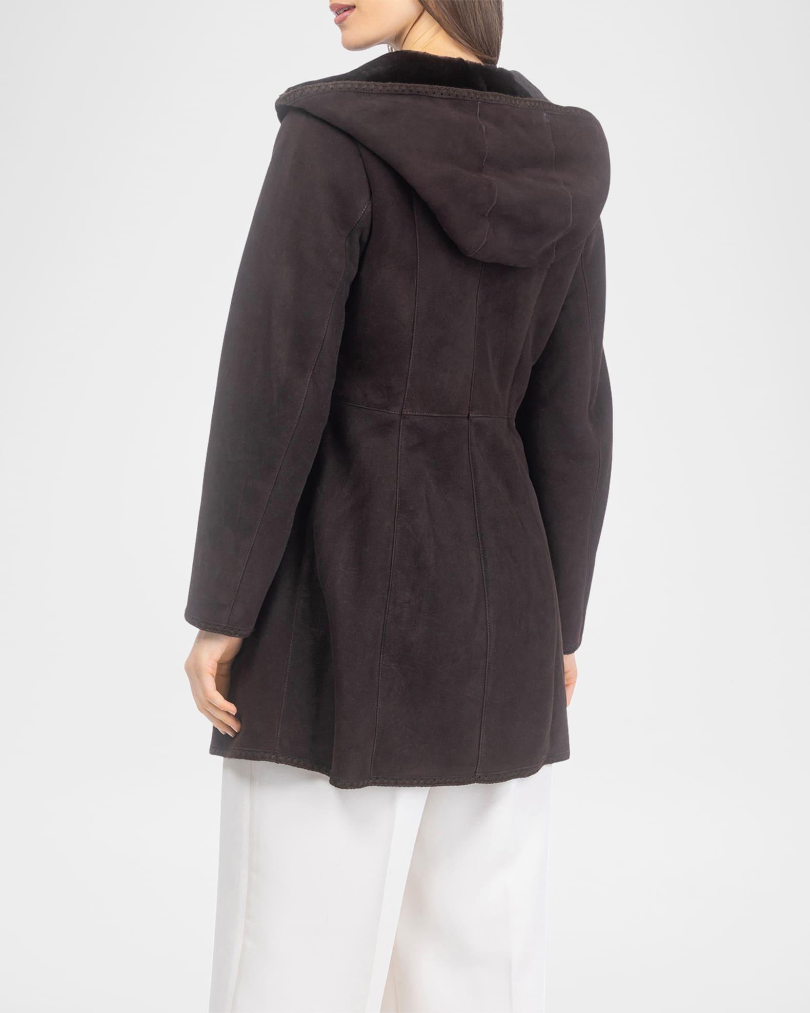 Merino Shearling Lamb Parka With Emboidered Trim Product Image