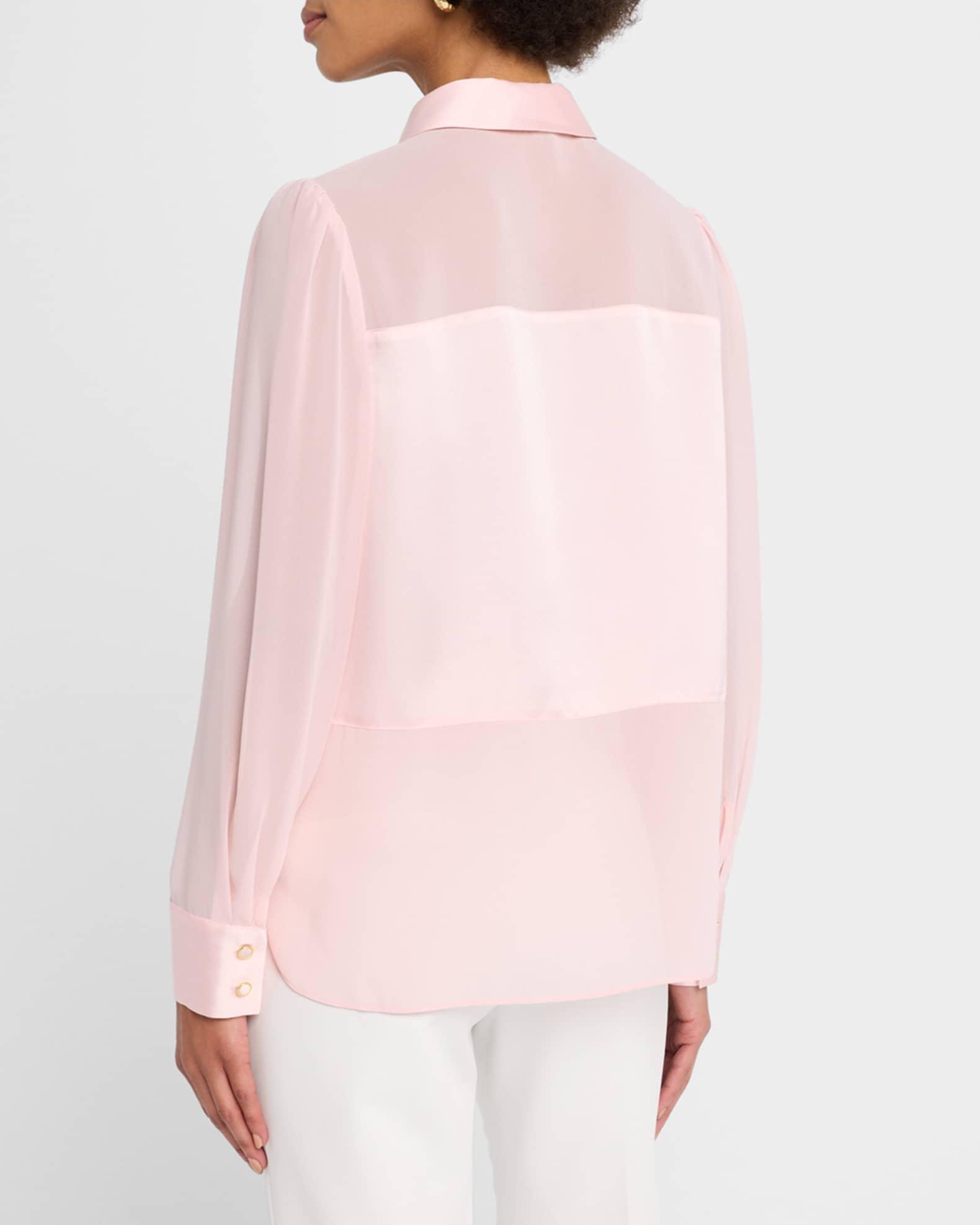 Andy Sheer Satin Combo Blouse Product Image