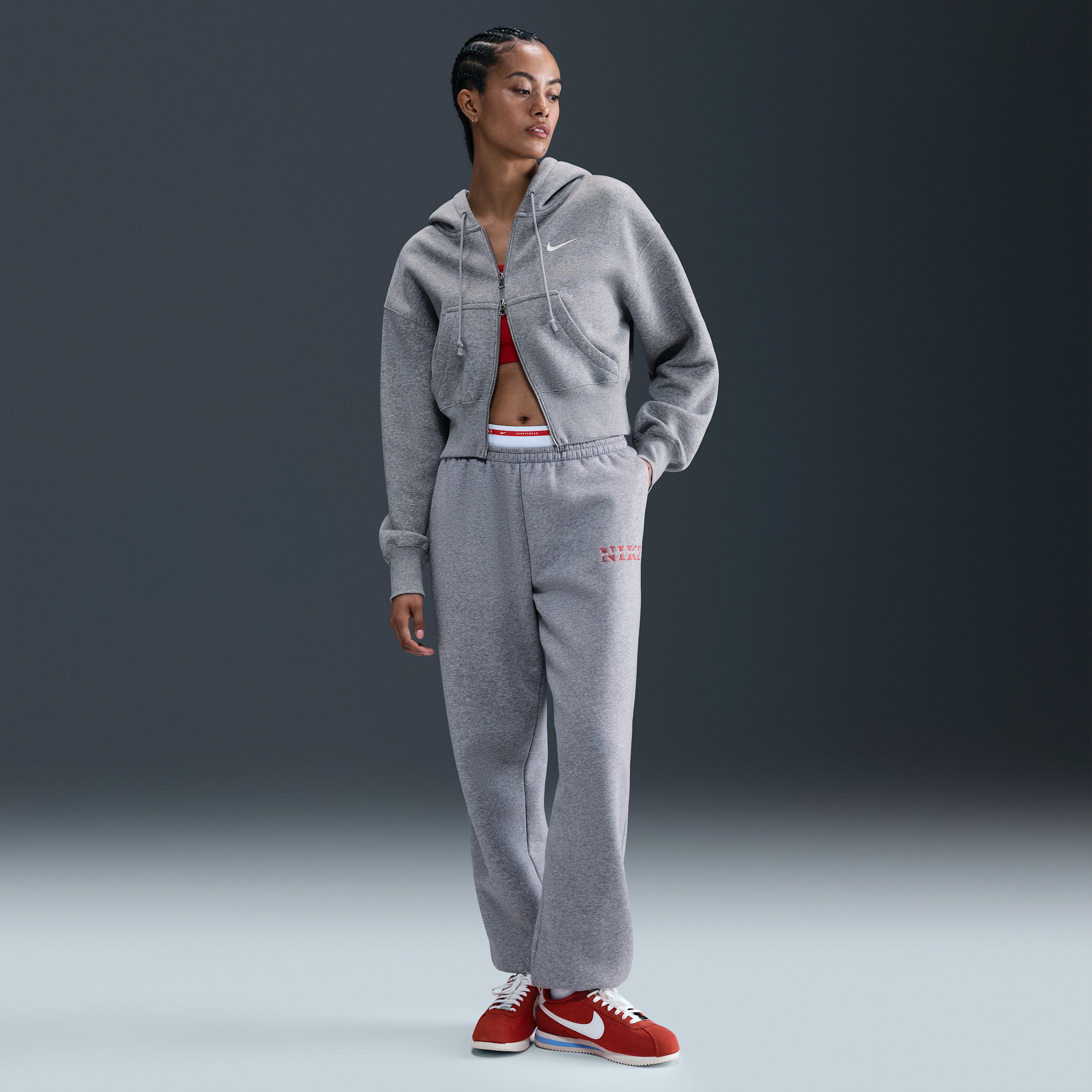 Women's Nike Sportswear Phoenix Fleece Loose Full-Zip Cropped Hoodie Product Image