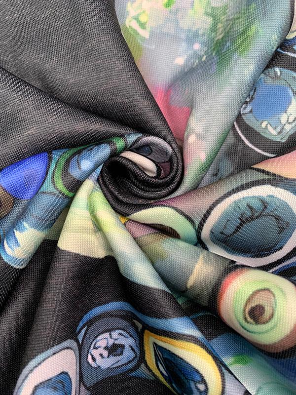 Long Sleeves Printed Hooded Hoodies Tops Product Image