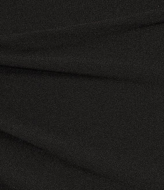 Belle by Badgley Mischka Hailey Jersey Knit Mock Neck Long Sleeve A-Line Front Slit Dress Product Image