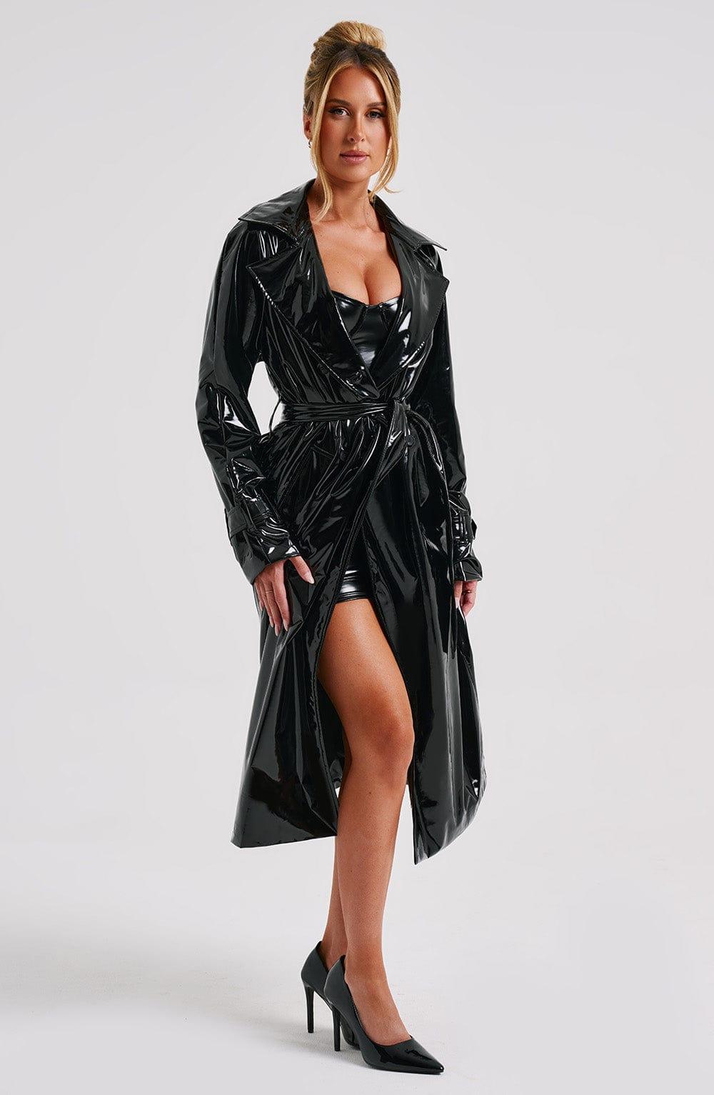 Dynasty Trench Coat - Black Product Image