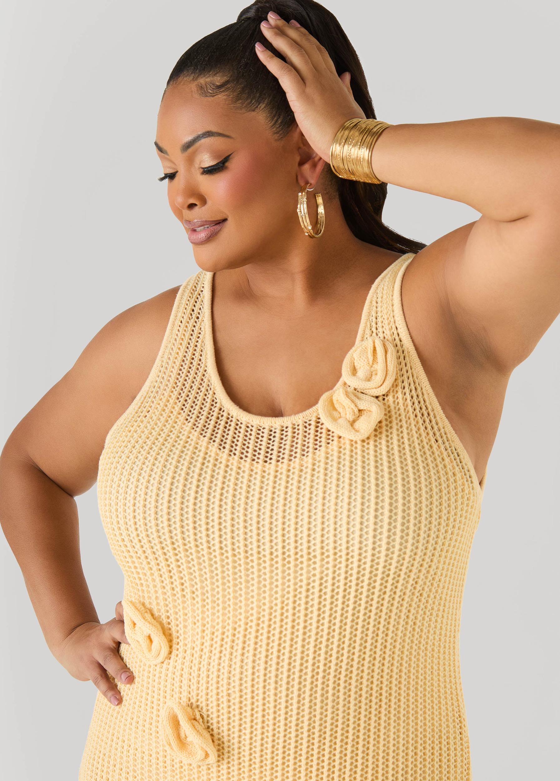 Rosette Crochet Maxi Dress Product Image