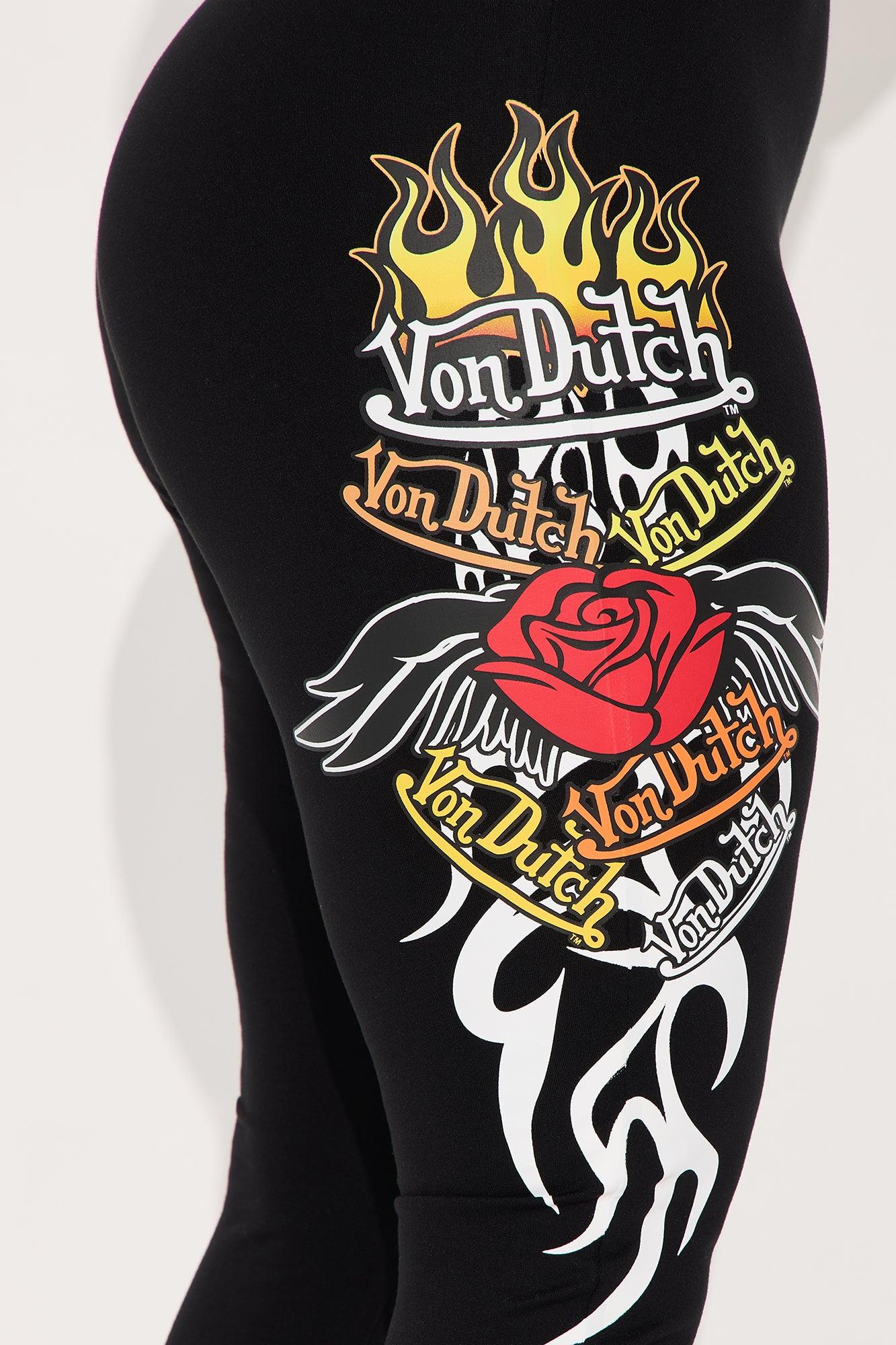 Von Dutch Fiery Heart Flared Pant - Black Product Image