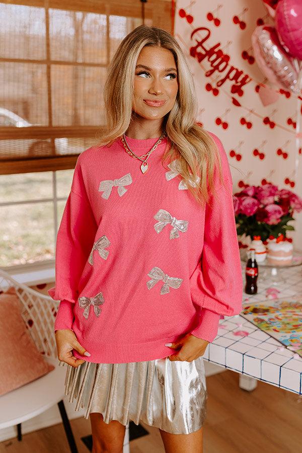 Pretty Little Bows Sequin Sweater Top Product Image