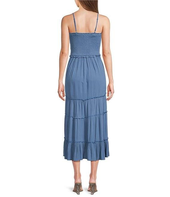 Angie Smocked Bodice Tiered Midi Dress Product Image