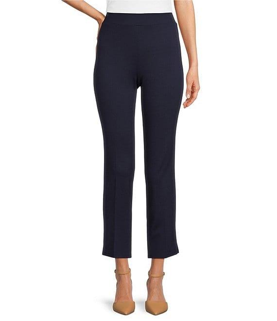 Jude Connally Lucia Ponte Knit Elastic Waistband Straight Pull-On Ankle Pants Product Image