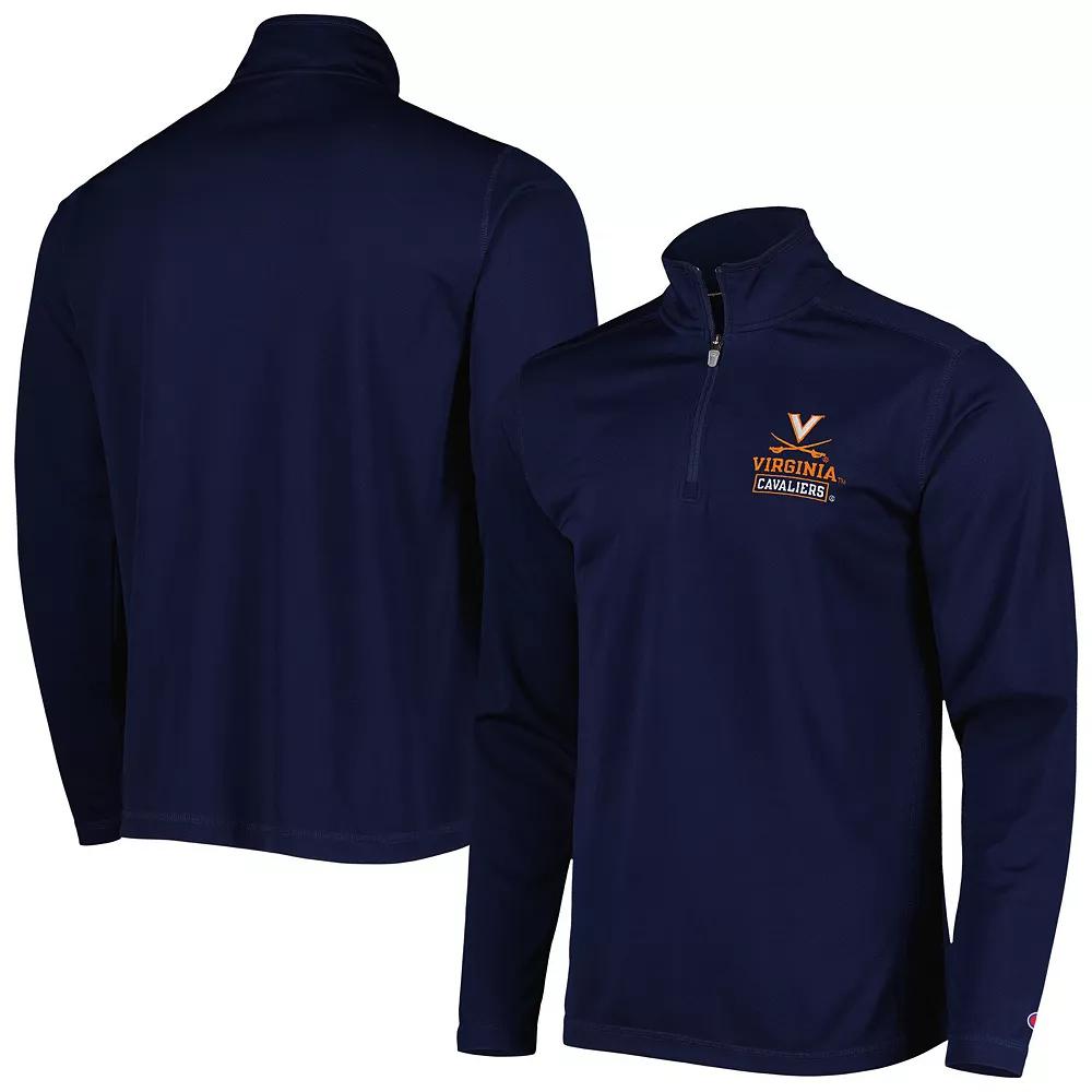 Men's Champion Navy Virginia Cavaliers Textured Quarter-Zip Jacket, Size: Medium, Blue Product Image