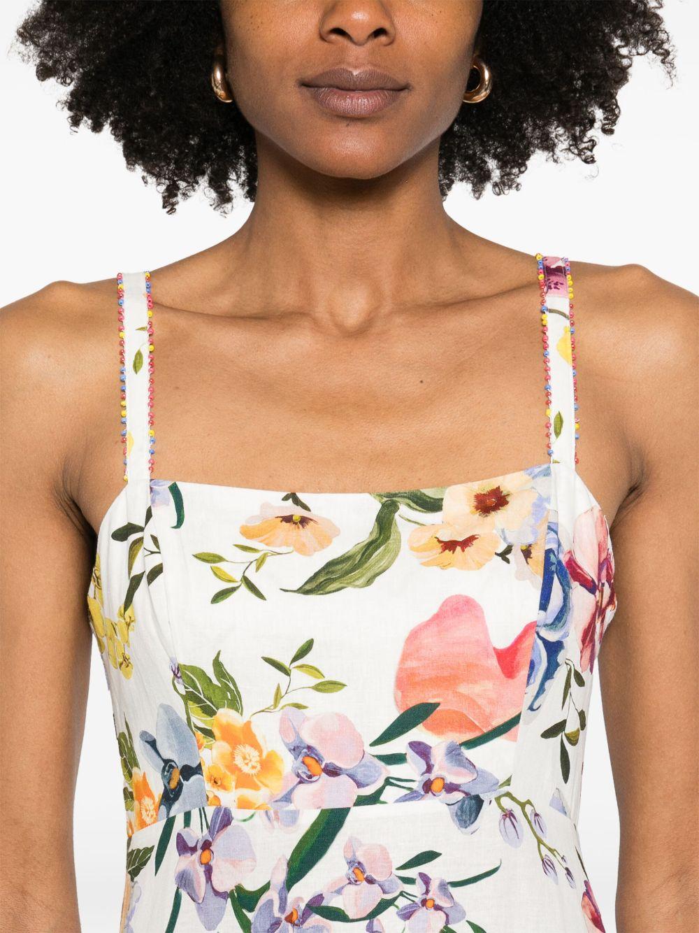 FARM RIO Off-white Greek Garden Lenzing Ecovero Euroflax Maxi Dress In Greek Garden Off-white Product Image