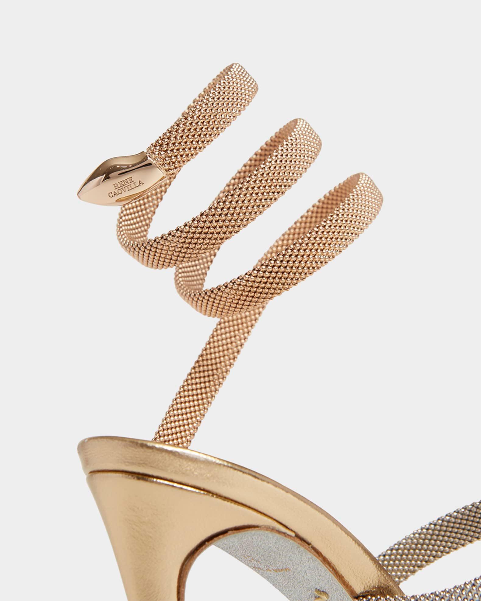 Cleo Gold-Filled Brass Snake-Wrap Sandals Product Image
