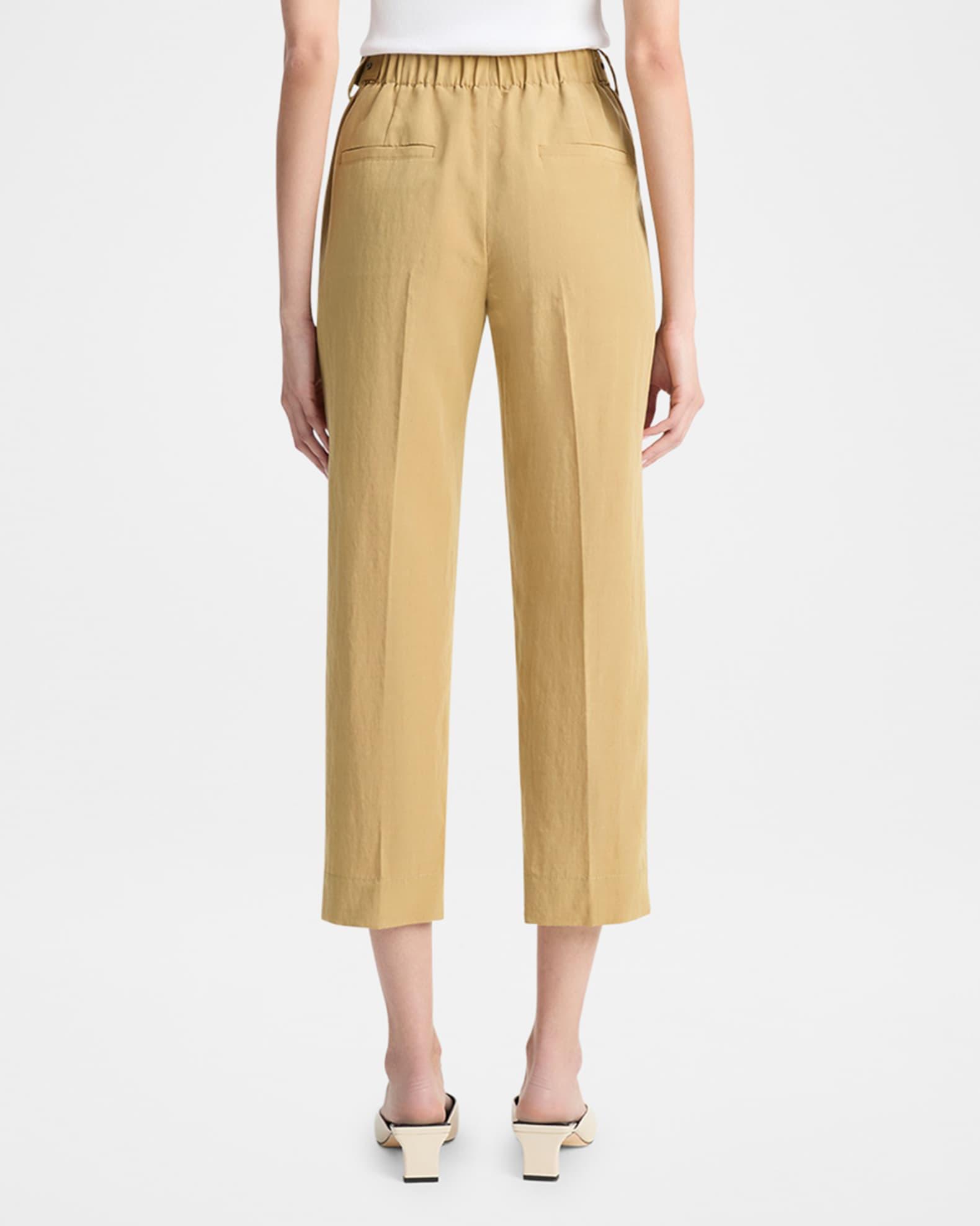 Mid-Rise Pull-On Straight Crop Pants Product Image
