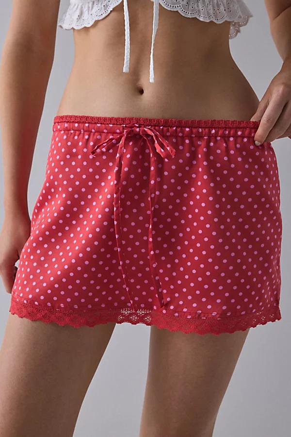 Kimchi Blue Rea Lace-Trim Satin Micro Mini Skirt Womens at Urban Outfitters Product Image