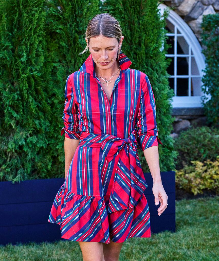 Taffeta Tie-Waist Shirtdress Product Image