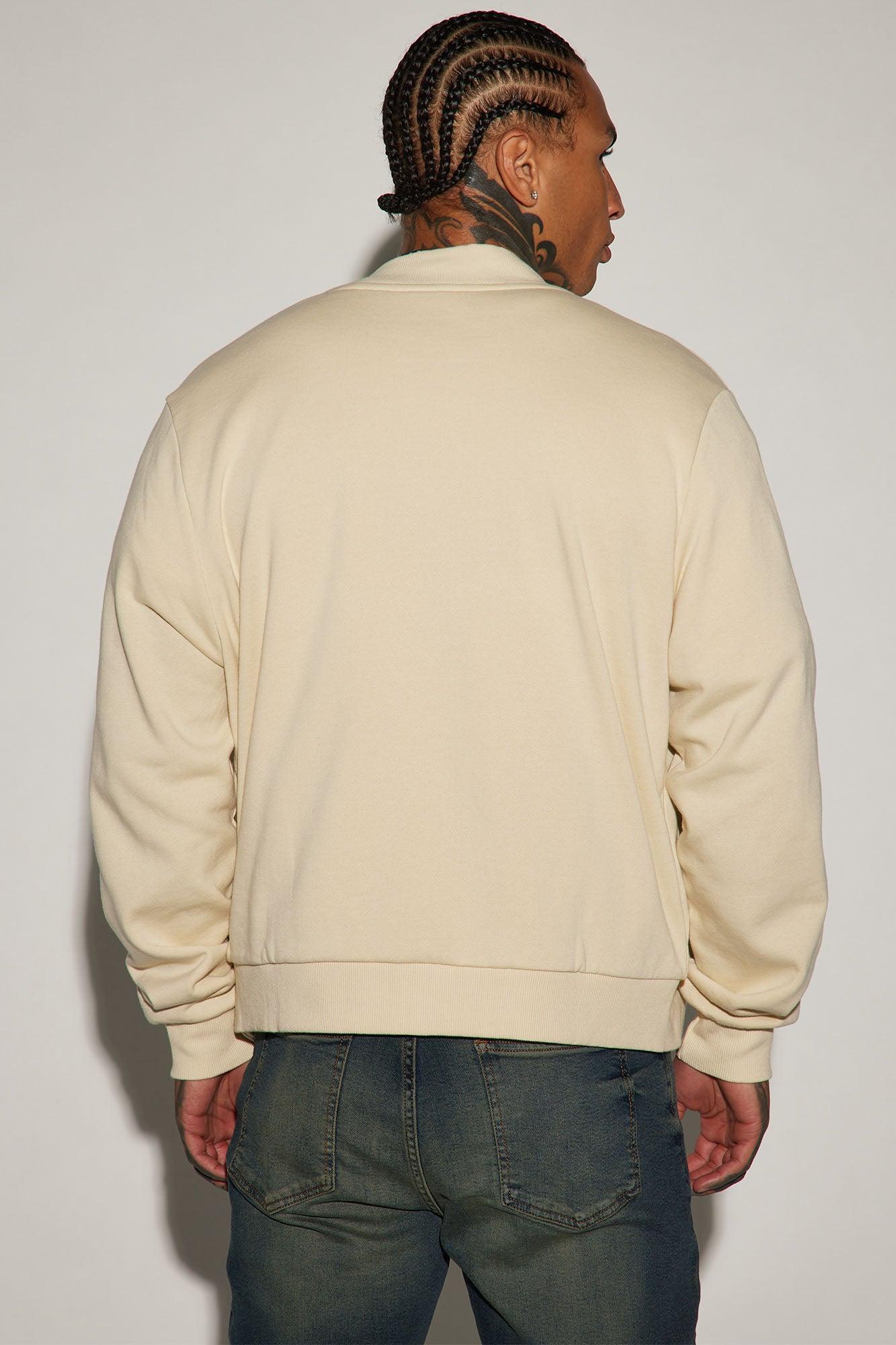 Tyson Fleece Bomber Jacket - Off White Product Image