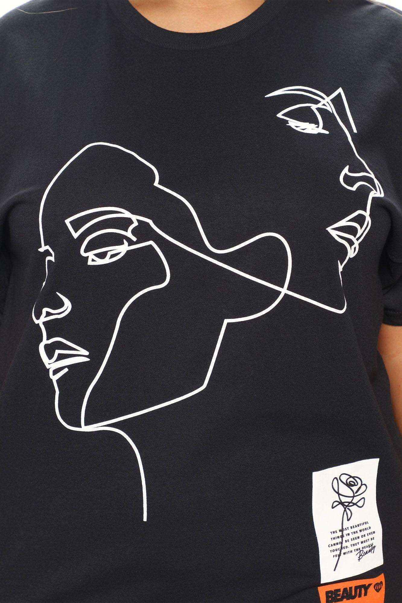 Twin Flame Graphic T-Shirt - Black Product Image