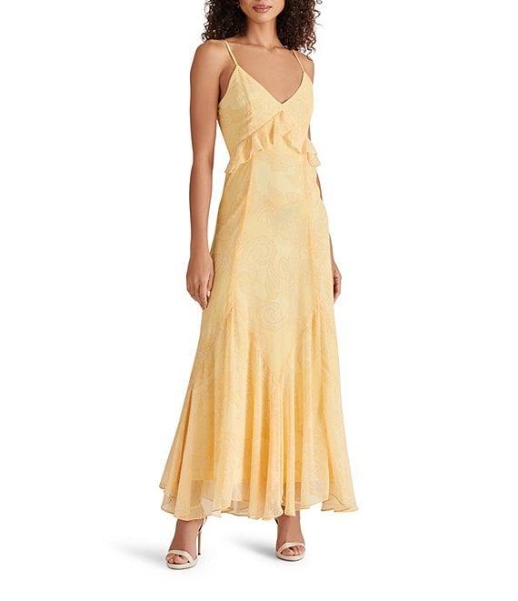 Steve Madden Gracie Lace V Neck Sleeveless A-Line Maxi Dress Product Image