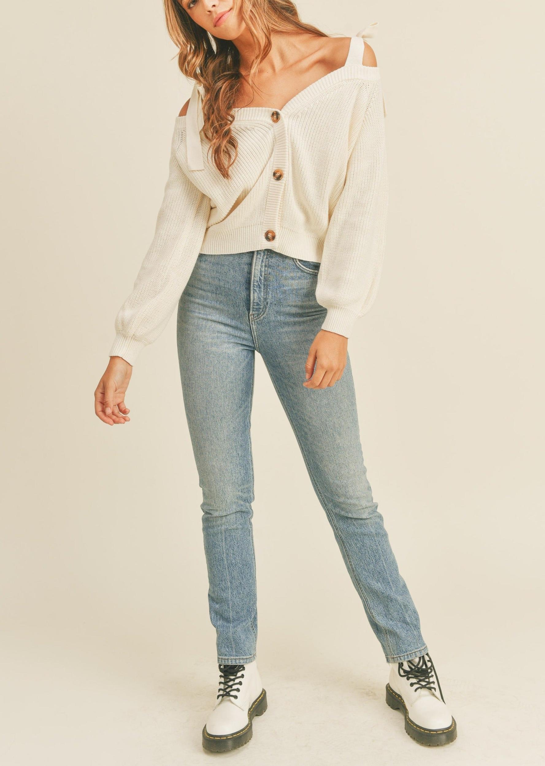 Off Shoulder Strap Sweater Product Image