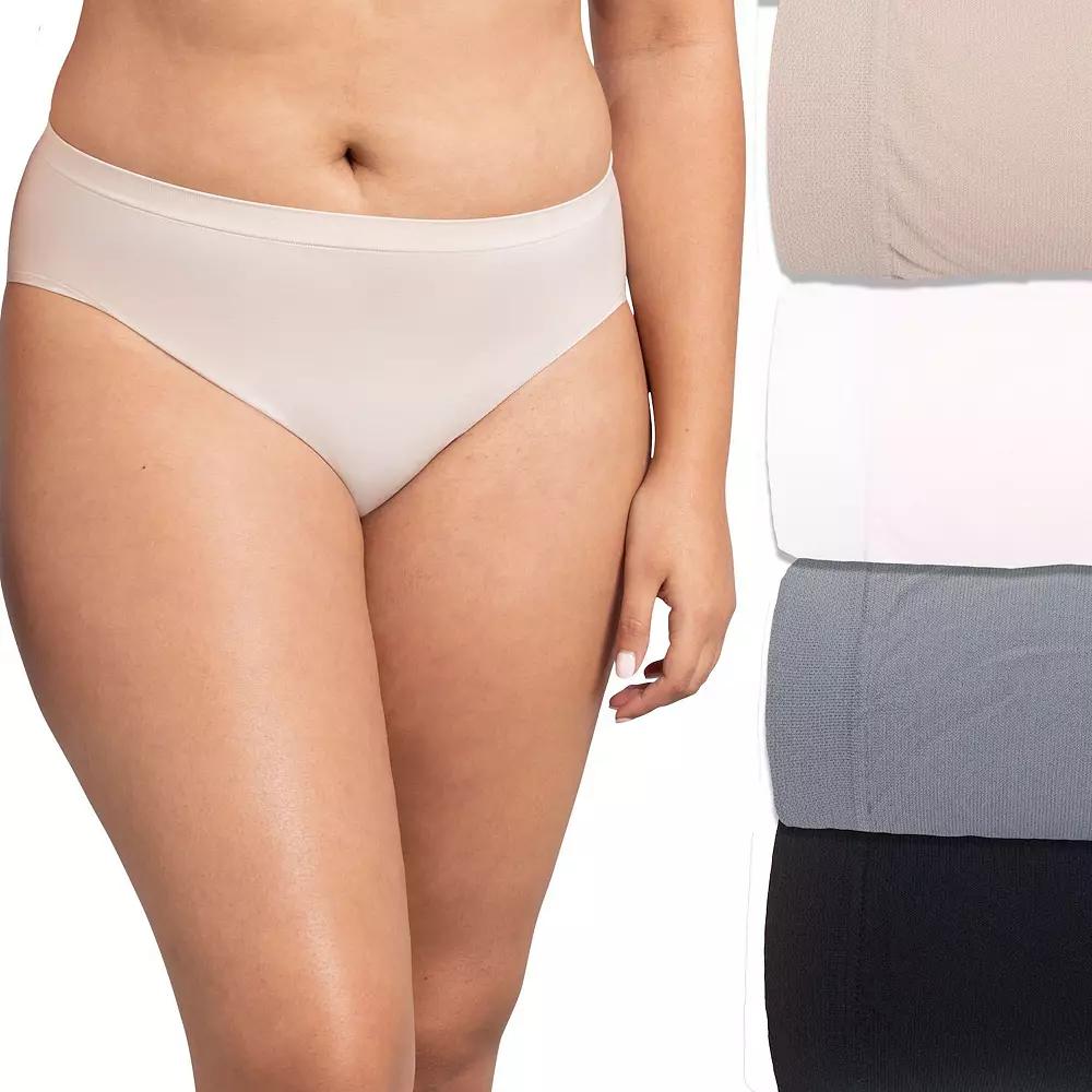 Women's Fruit of the Loom® Signature Seamless 4-pack Soft Hi-Cut Panty Set 4DSLHCTK,  Product Image
